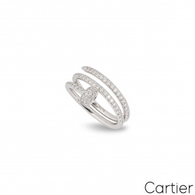 Cartier White Gold Diamond Juste un Clou Ring Size 59 B4211100